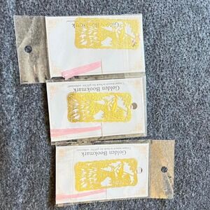 Set of 3 Golden Metal Bookmarks - Elegant Girl Playing Violin Under Tree Design,